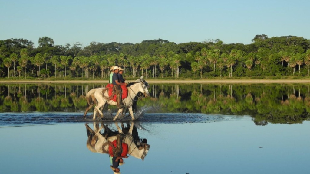 Peões a cavalo na região do Pantanal. Foto: Divulgação/ABPO