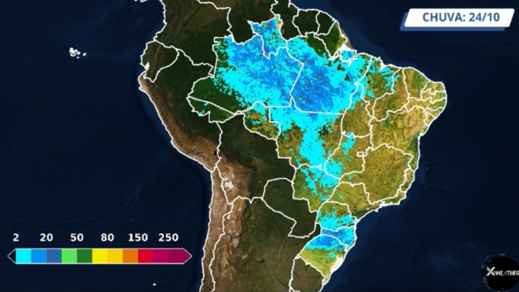 Corredor de chuva do Norte avança sobre pastos do Centro-Oeste. Saiba os detalhes