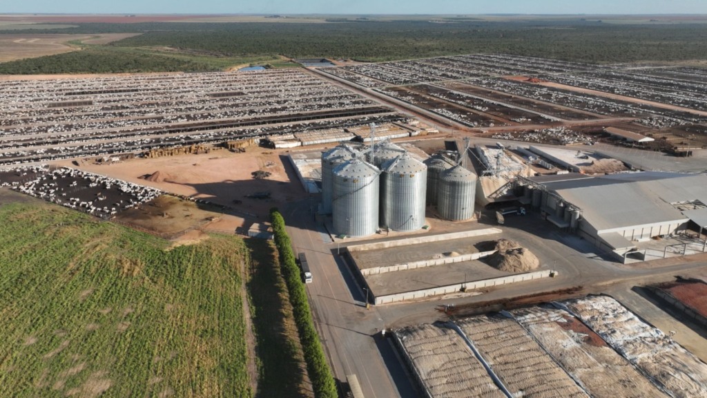 Vista aréa do confinamento de bovinos de corte da Captar Agrobusiness em Luis Eduardo Magalhães (BA). Foto: Divulgação/Captar Agrobusiness